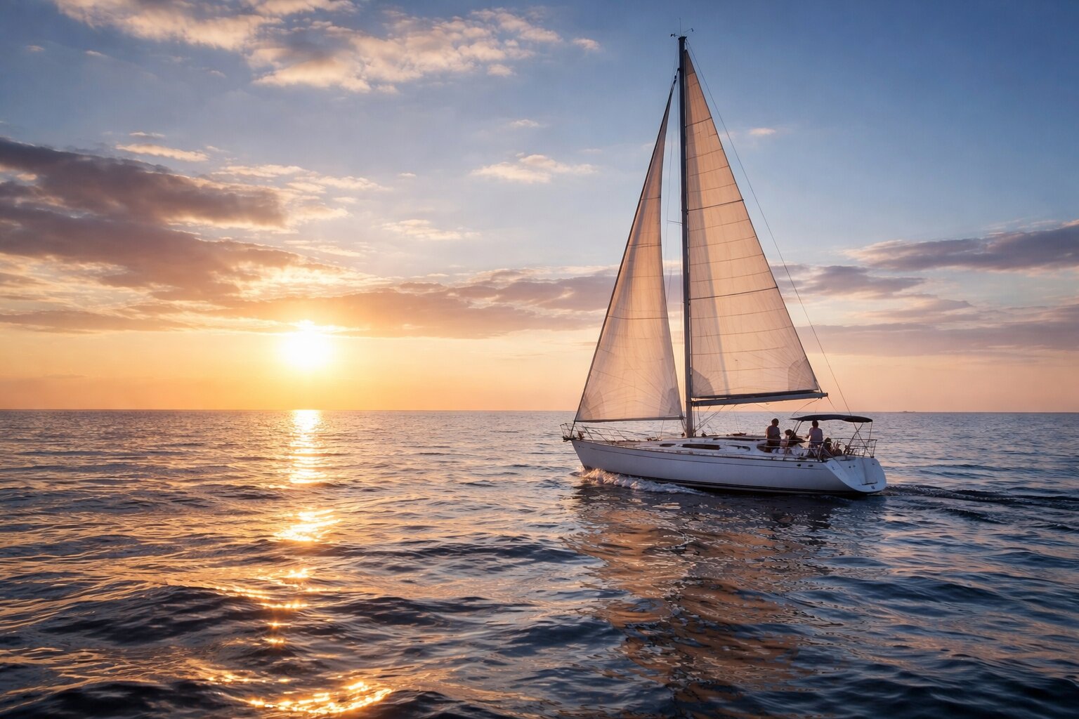 Platzhalter: Segelboot auf einem ruhigen Ozean