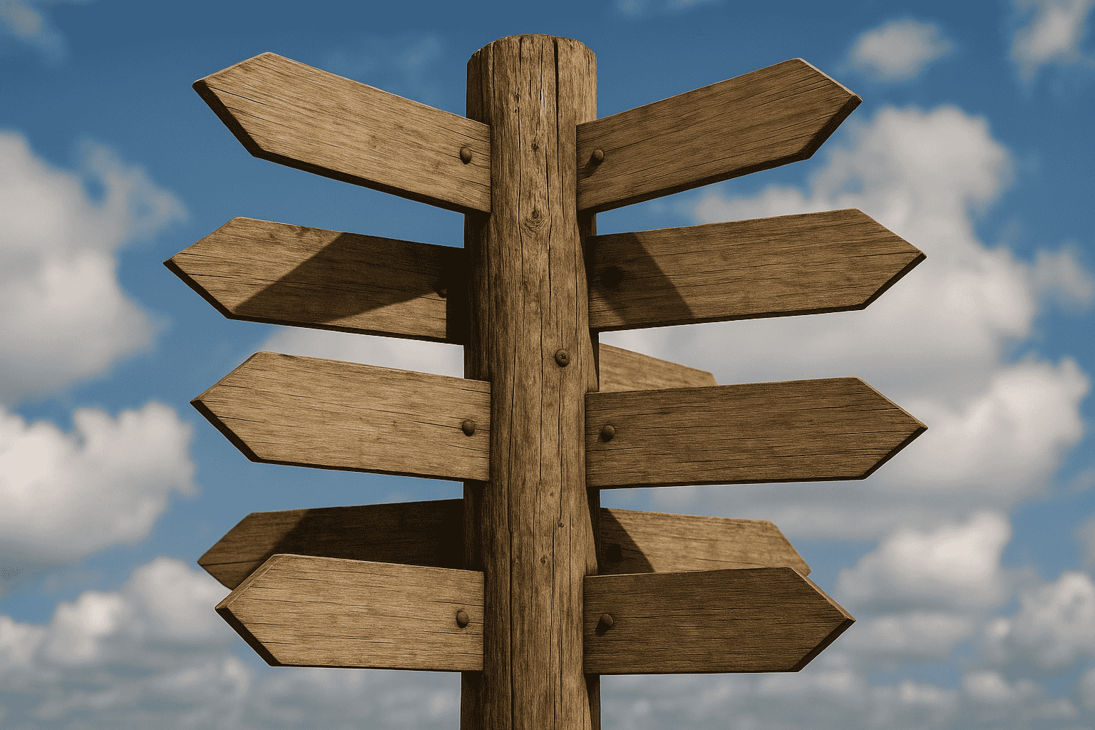 Platzhalter: dichter Schilderwald mit widersprüchlichen Pfeilen